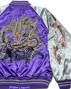 1902-3L　黒豹と竜（サテン）